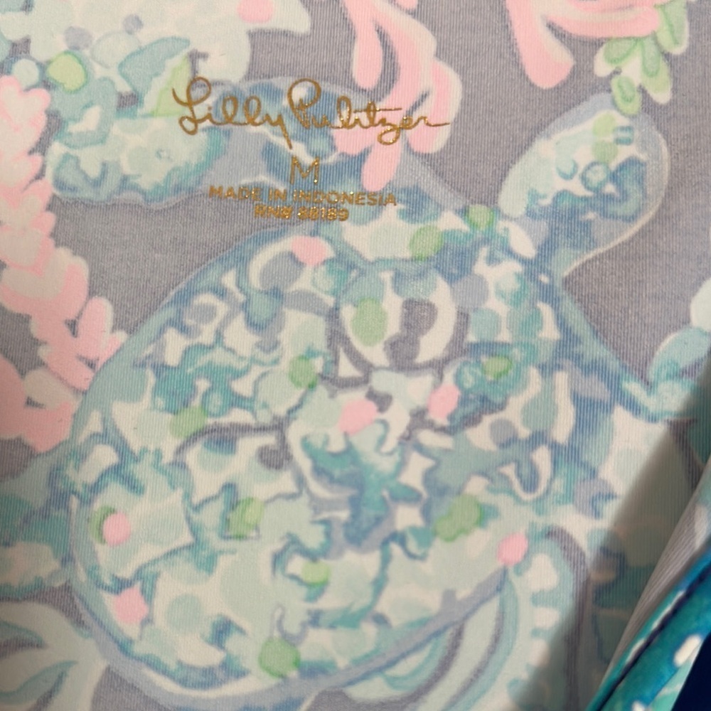 Lilly Pulitzer Blue and Pink V-Neck Swim Cover-Up - Picture 7 of 10